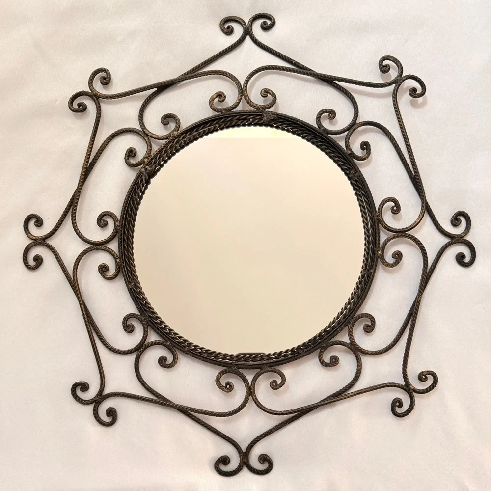 Vintage 80’s Wrought Iron Wall Mirror